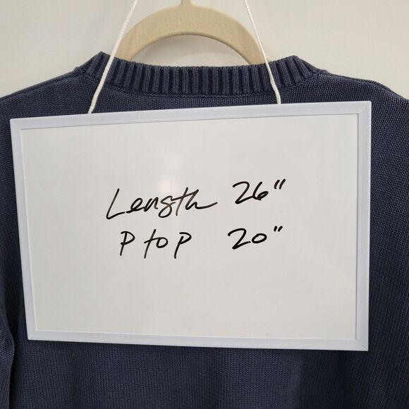 TUCKERNUCK Navy Blue Stone Washed Cotton Anne Crewneck Sweater Womens XS - Picture 7 of 7